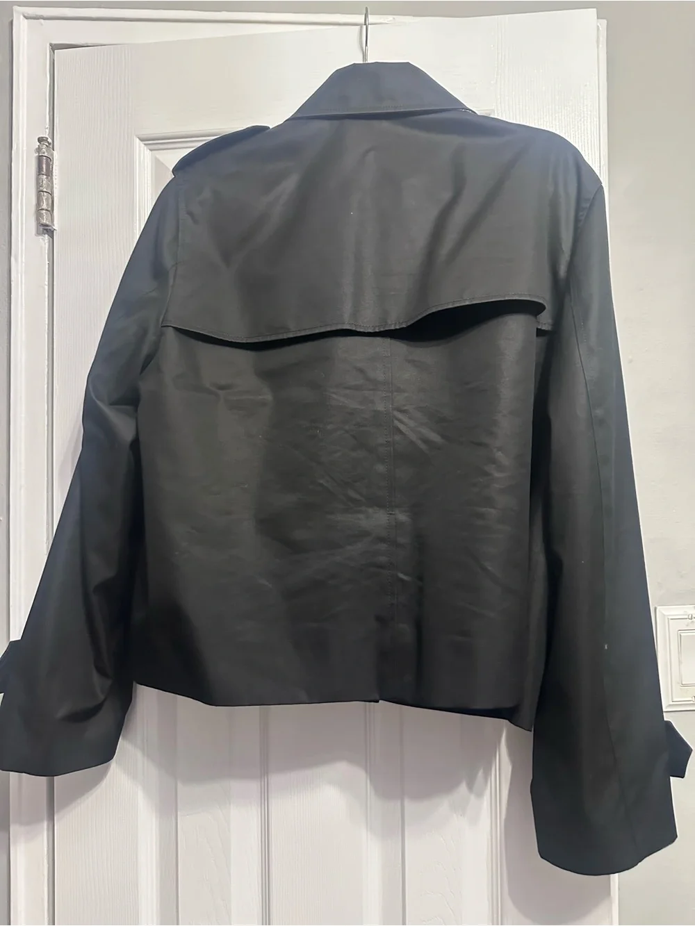 Coach Black Double-Breasted Short Trench Coat Size L